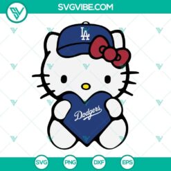 Hello Kitty Dodgers Svg bundle featuring Los Angeles Dodgers logo and graphics, perfect for fans.