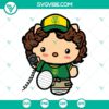 Hello Kitty Dustin Henderson design SVG file inspired by Stranger Things character, perfect for crafting projects.