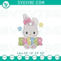 Hello Kitty Easter Day Embroidery File, Cute Bunny Easter Pattern