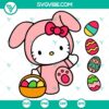 Hello Kitty Easter Eggs and Cute Bunny SVG Bundle for Cricut, Kawaii Hello Kitty Images, Easter SVG Downloads.