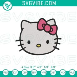 Hello Kitty Face Embroidery File, Sanrio Hello Kitty Embroidery Design