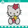 Charming Hello Kitty flowers embroidery design stitch file, ideal for floral-themed projects.
