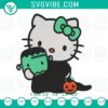 Spooky Hello Kitty Frankenstein Halloween embroidery design with a cute kitty in a scary costume for festive projects.
