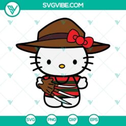 Hello Kitty Freddy Krueger SVG Images Bundle featuring cute Hello Kitty horror designs, perfect for Halloween and horror fans.