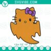 Cute Hello Kitty Ghost Halloween embroidery design for digital pattern, spooky and adorable for crafts.