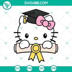Hello Kitty Graduation SVG File Bundle, Senior Class SVG Images, Kitty Cat 2