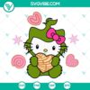 Hello Kitty Grinch Concha Cake SVG - Mexican Christmas design, festive concha Christmas SVG file with Hello Kitty and Grinch characters.