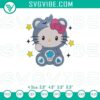 Grumpy Care Bear embroidery design featuring Hello Kitty, perfect for digital crafting projects.