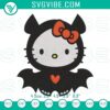 Hello Kitty Halloween bat embroidery design, spooky and cute pattern for download.