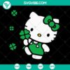 Hello Kitty St. Patrick's Day themed SVG files featuring lucky clover and shamrock designs for download.
