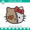 Spooky Hello Kitty Halloween embroidery design with a horror face motif, perfect for Halloween projects.