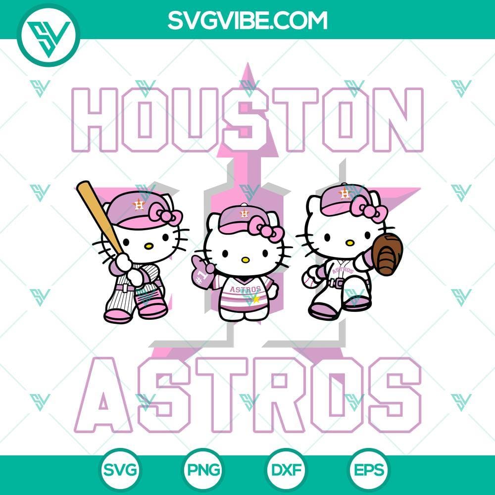 Hello Kitty Houston Astros Pink SVG Image PNG DXF EPS Files Hello Kitty Houston Astros Pink logo SVG PNG DXF EPS files, perfect for fans!