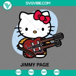 Hello Kitty meets Jimmy Page in this Led Zeppelin inspired SVG image file featuring PNG, EPS, and DXF formats. Great for music fans!