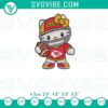Hello Kitty Kansas City Chiefs embroidery file, featuring KC football design perfect for fans.