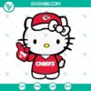 Hello Kitty Kansas City Chiefs football SVG design with cat motif, ideal for crafting and apparel.