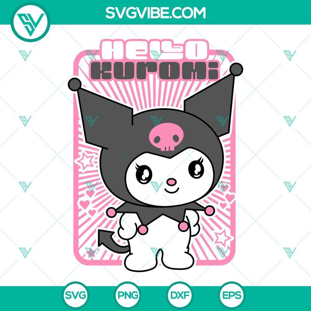 Hello Kitty Kuromi SVG, Hello Kitty SVG PNG DXF EPS Hello Kitty Kuromi SVG files for download. Cute Hello Kitty design in multiple formats such as PNG, DXF, and EPS. Perfect for crafting projects.