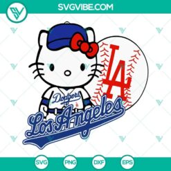 Hello Kitty LA Dodgers SVG Download, Los Angeles Dodgers SVG Files, Hello Kitty