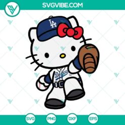 Hello Kitty LA Dodgers SVG files with Los Angeles Dodgers themed images, featuring a cute Kitty design.