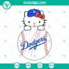Hello Kitty LA Dodgers SVG with Hello Kitty wearing Dodgers baseball uniform, downloadable design by Los Angeles Dodgers.
