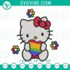 Hello Kitty LGBT Pride heart embroidery design in colorful equality machine pattern for digital use.