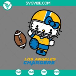 Hello Kitty Los Angeles Chargers logo SVG file for download, featuring PNG, EPS, and DXF file formats. Ideal for DIY crafts and projects.