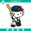 Hello Kitty themed SVG files with Los Angeles Dodgers design in PNG and DXF format, perfect for crafting projects.