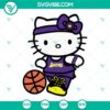 Kawaii Hello Kitty Los Angeles Lakers SVG file, cute cat design in Lakers theme. Perfect for Lakers fans and Hello Kitty lovers.