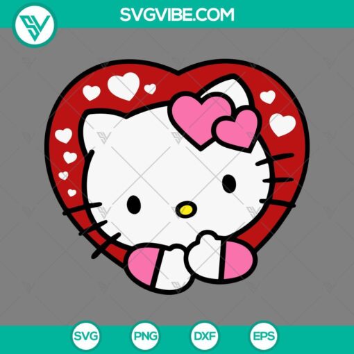 Hello Kitty Love and Valentine themed SVG image file with PNG, EPS, and DXF formats for download.