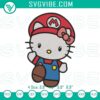 Hello Kitty Mario and Super Mario Bros character embroidery designs, perfect for crafts and apparel.