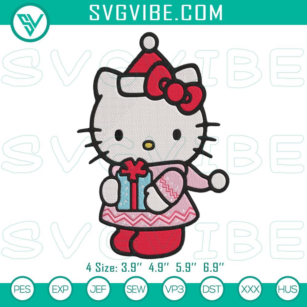 Hello Kitty Merry Christmas Embroidery Design Files Hello Kitty Merry Christmas embroidery file, featuring a holiday Hello Kitty design perfect for festive projects.
