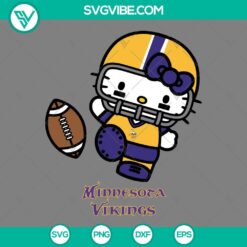 Hello Kitty Minnesota Vikings logo SVG file with PNG, EPS, and DXF formats for crafting and printing.