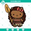 Hello Kitty Moana Disney Princess SVG cut file featuring Kitty dressed as Moana, available for download in PNG, DXF, and EPS formats.