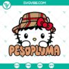 Hello Kitty Peso Pluma SVG files featuring a funny Peso Pluma Kitty cat design, suitable for digital crafting projects.