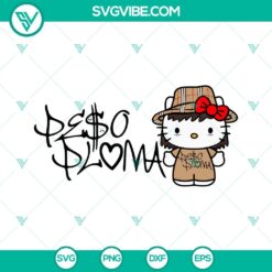 Hello Kitty Peso Pluma logo SVG file, ideal for craft projects and printing, including PNG, DXF, and EPS formats.