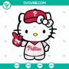 Hello Kitty Philadelphia Phillies Baseball SVG Files featuring Kitty Cat, cute design for baseball fans, digital download.