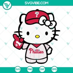Hello Kitty Philadelphia Phillies Baseball SVG Files, Kitty Cat