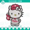 Hello Kitty Philadelphia Phillies embroidery design, MLB baseball fan stitch file for sports enthusiasts.