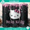 Hello Kitty pink glitter tumbler wrap design, 20oz PNG file for personalization and printing.