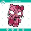 Hello Kitty Pink Spider Man SVG images with PNG, DXF, and EPS file formats for download. Cute and unique superhero design.