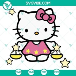 Hello Kitty Libra SVG files for Cricut, featuring a cute pink design, perfect for craft projects.