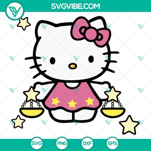Hello Kitty Libra SVG files for Cricut, featuring a cute pink design, perfect for craft projects.