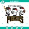 Hello Kitty Pittsburgh Pirates baseball themed SVG image in PNG, DXF, and EPS formats for digital use.