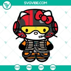 Hello Kitty Poe Dameron Star Wars themed SVG file, featuring a unique kitty design. Perfect for crafting projects.