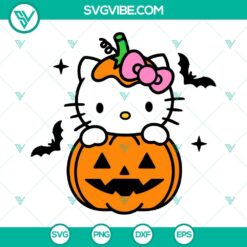 Hello Kitty Pumpkin Halloween SVG cut files for crafting, in PNG, DXF, and EPS formats. Great for fall and Halloween projects.
