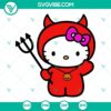 Evil red Hello Kitty Halloween SVG files with PNG, DXF, EPS formats for download.