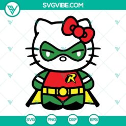 Hello Kitty Robin SVG Download, Robin DC Comics SVG File PNG DXF EPS