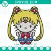 Hello Kitty Sailor Moon embroidery designs featuring cute anime character patterns for crafts, detailed sewing projects.