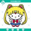 Cute Hello Kitty Sailor Moon-themed digital SVG images in various formats for download - PNG, DXF, EPS. Perfect for crafting and DIY projects.