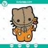 Hello Kitty Sam Trick Or Treat SVG images featuring spooky Hello Kitty horror characters for Halloween crafting projects.