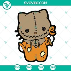 Hello Kitty Sam Trick Or Treat SVG images featuring spooky Hello Kitty horror characters for Halloween crafting projects.